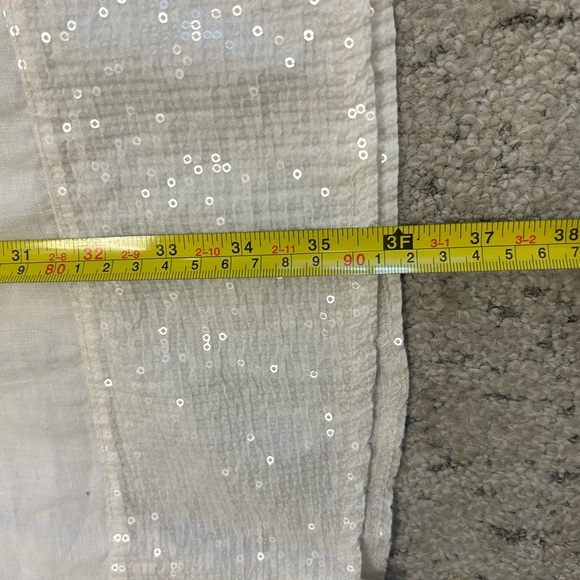 Via Signora S excellent/new condition linen Ruffled Bib Collar sparkle top/boto - Picture 10 of 13